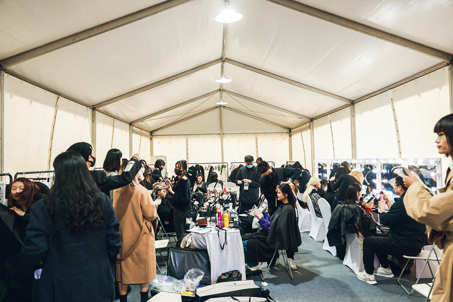 Backstage from Zeta, the latest Istituto Marangoni graduate fashion show in Shanghai 