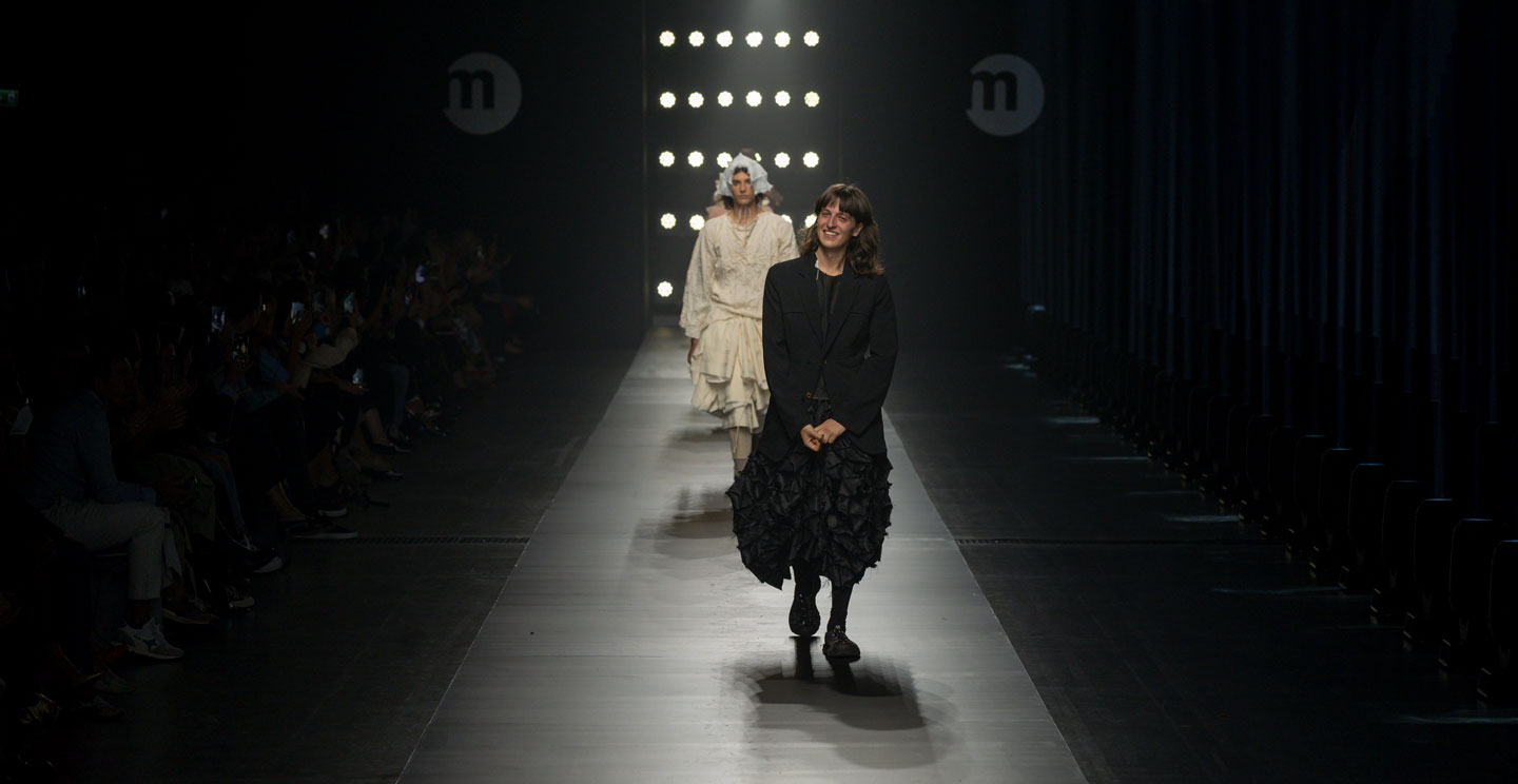 Francesco Imberti following the presentation of his collection