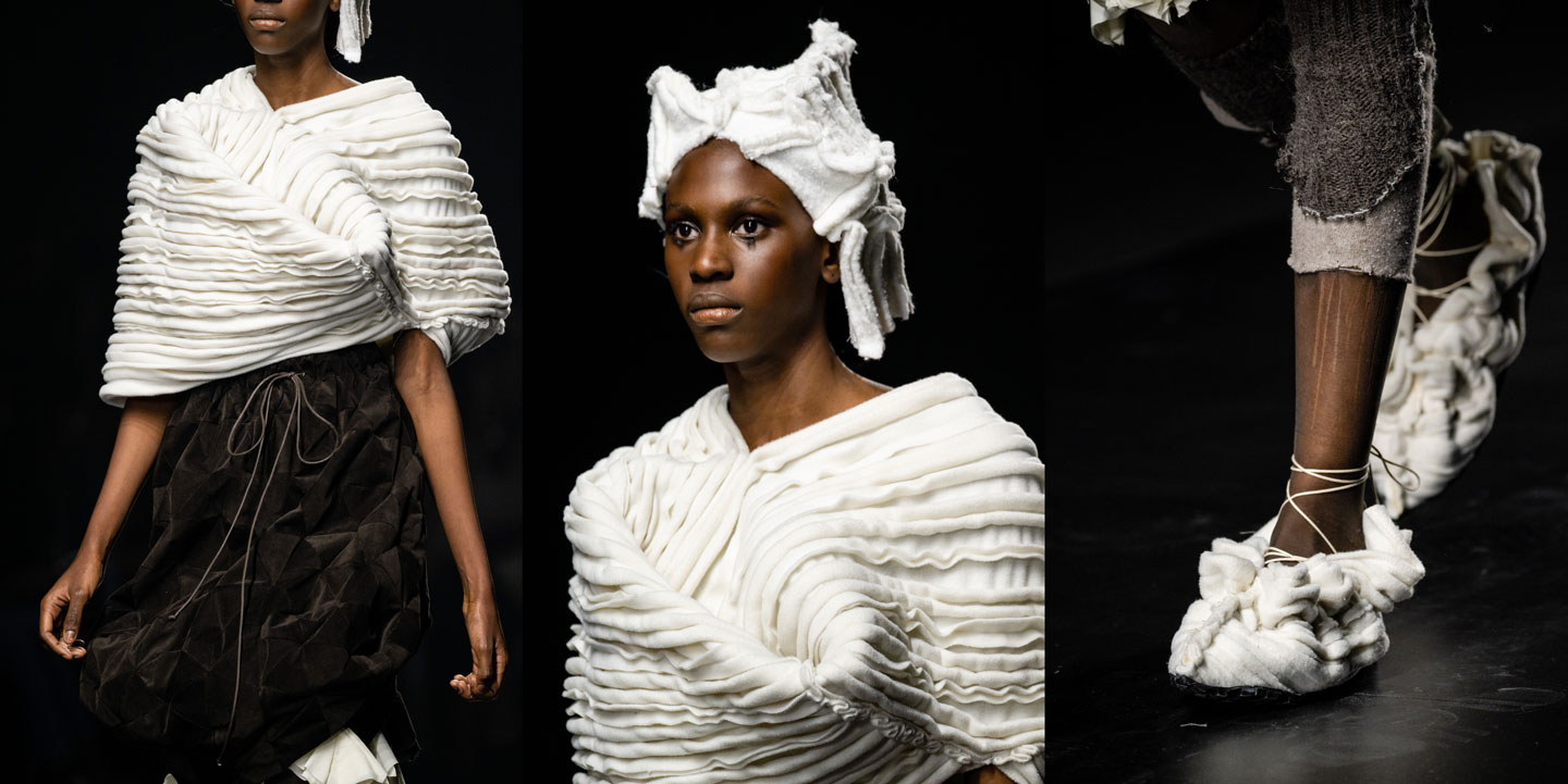 Details from one of the looks Imberti presented at the fashion show