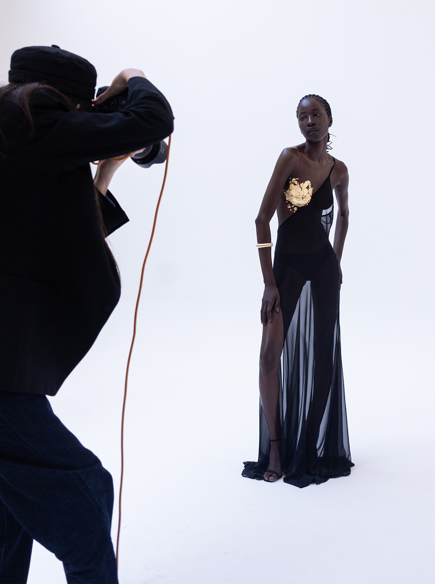 Named "Haute couture is a language," Natalia Campos Valencia's slip dress is inspired by the relationship people have with their bodies