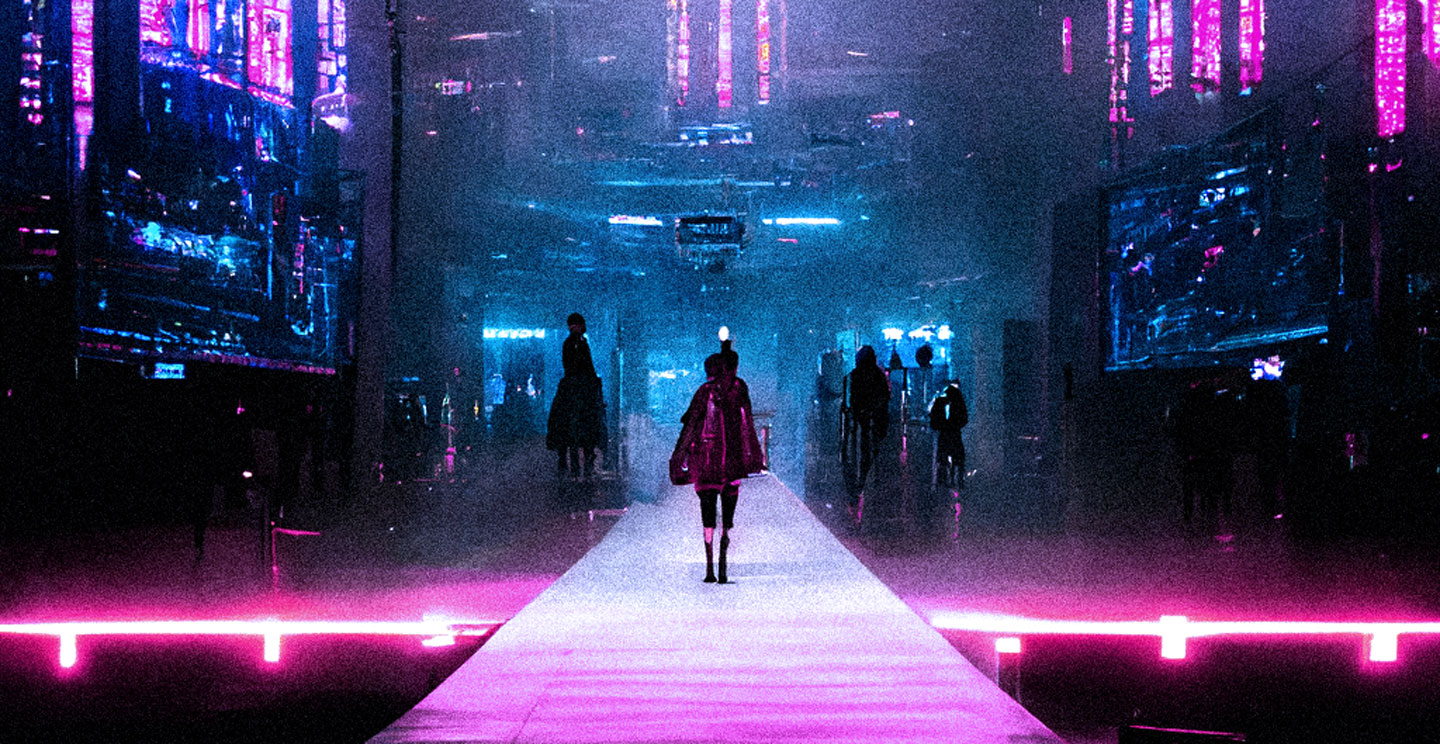 Metaverse fashion show, made with Midjourney and Photoshop by Constanza Coscia