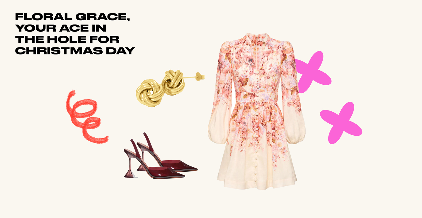 Tip 3: Floral Grace, Your Ace in the Hole for Christmas Day. Collage courtesy of Constanza Coscia