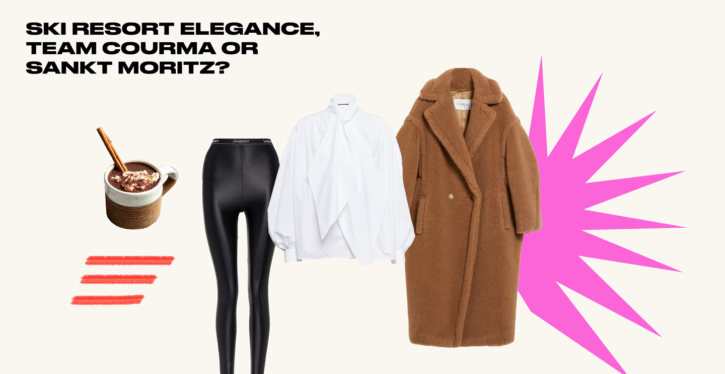 Tip 4: Ski Resort Elegance, Team Courma or Sankt Moritz? Collage courtesy of Constanza Coscia