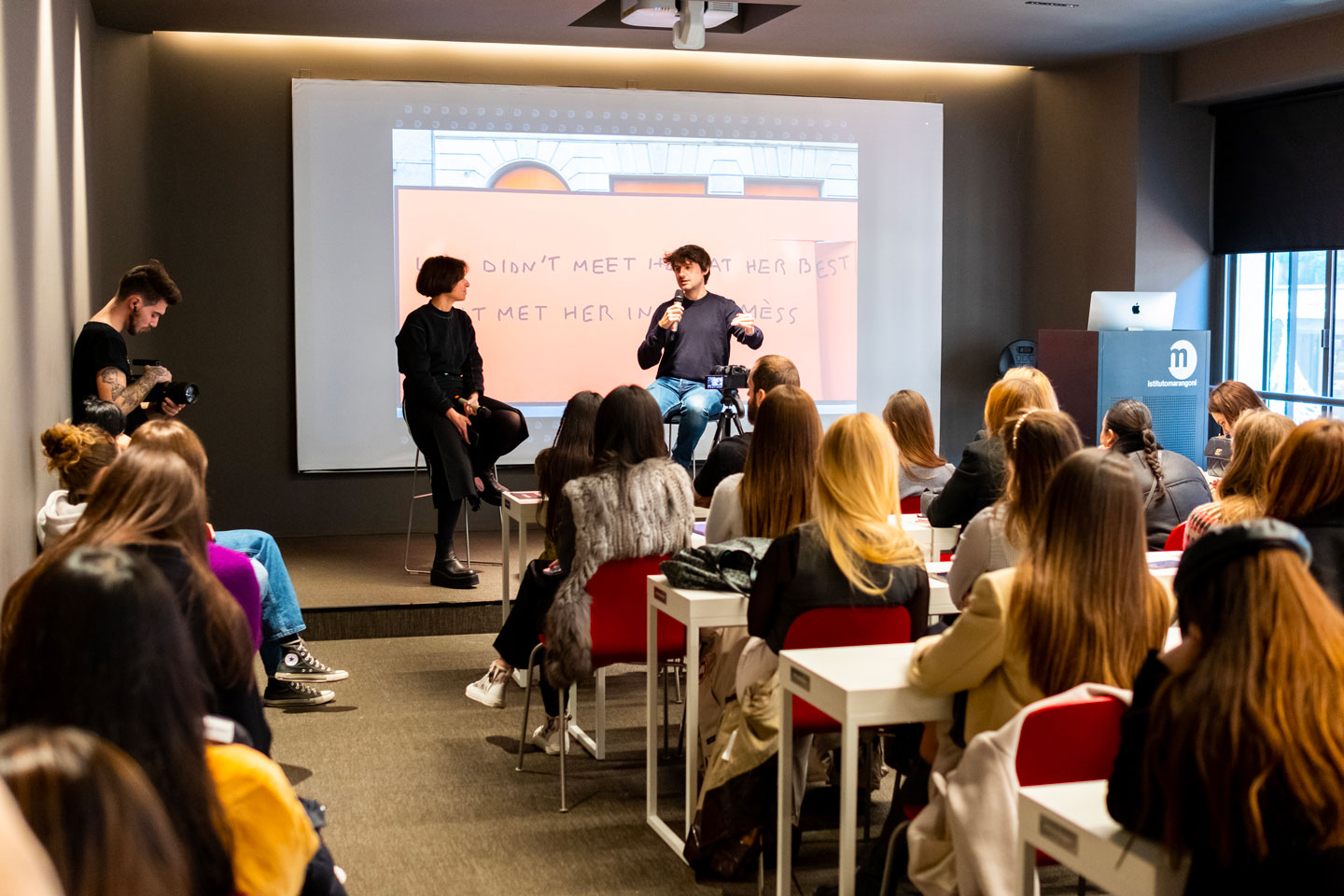 Pietro Terzini with Istituto Marangoni students in Milan